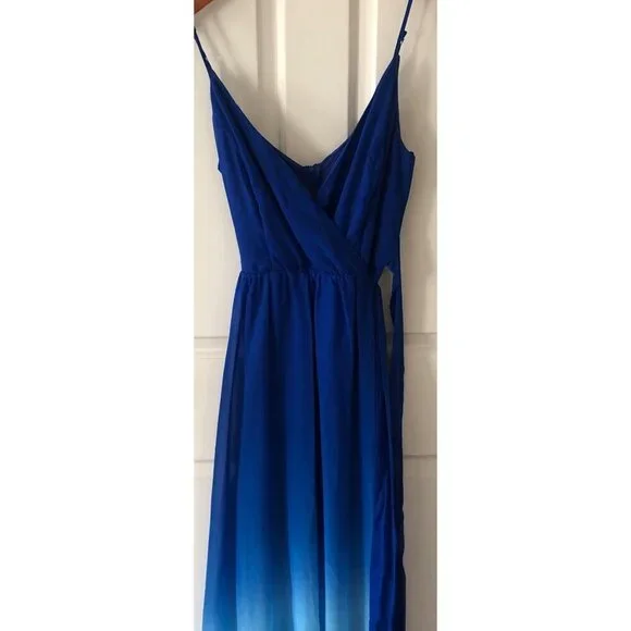 Women's Premier Amour Blue Ombre Sleeveless Maxi Dress Size 4 - Picture 8 of 15
